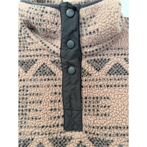 Women's Carhartt Warm Taupe Geometric Print Fleece Pullover - Relaxed Fit - XXL - Picture 4 of 8